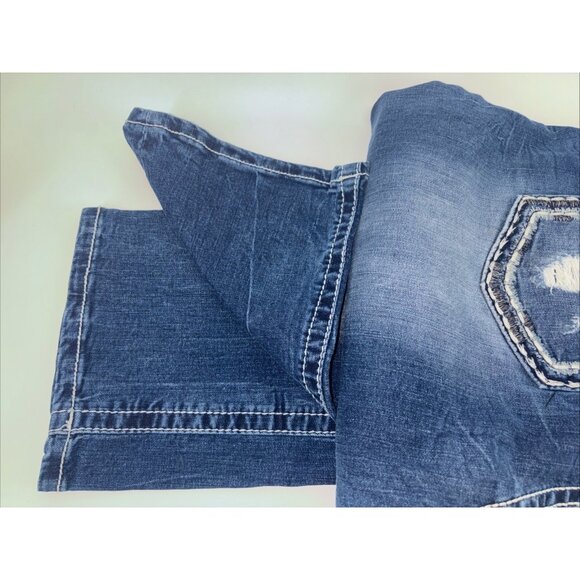 Miss Me Mid Rise Easy Crop Saddle Stitch White Tag Sz 34 EUC - Picture 12 of 12